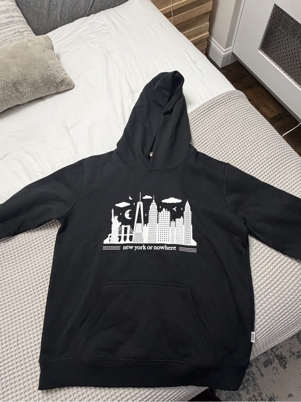 New York or Nowhere Black Hoodie, size medium